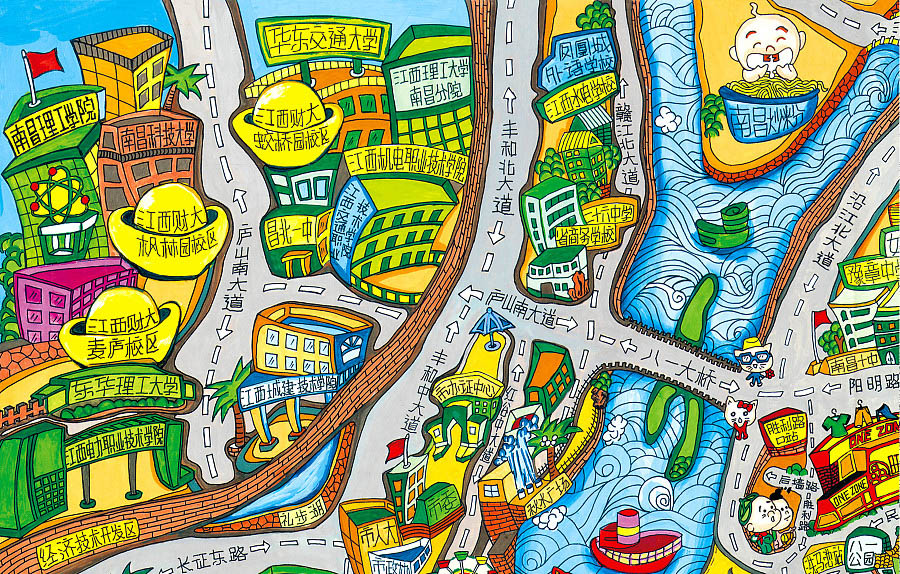 枫木镇手绘地图景区的历史见证