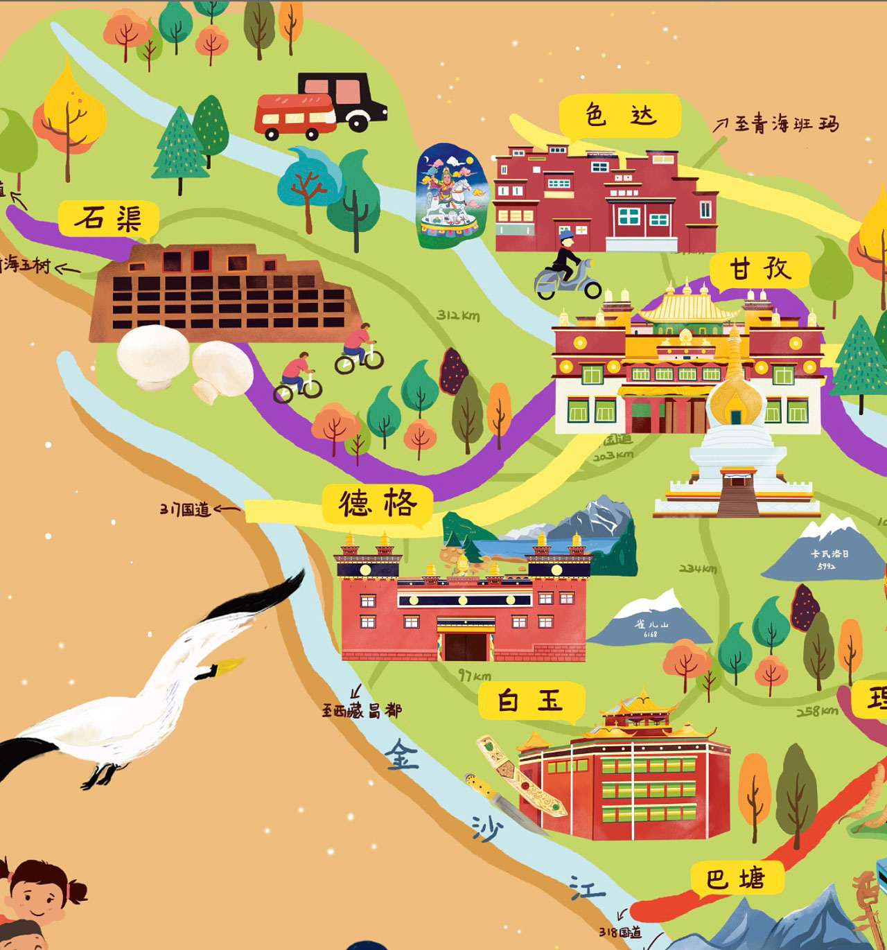 枫木镇手绘地图景区的文化宝库
